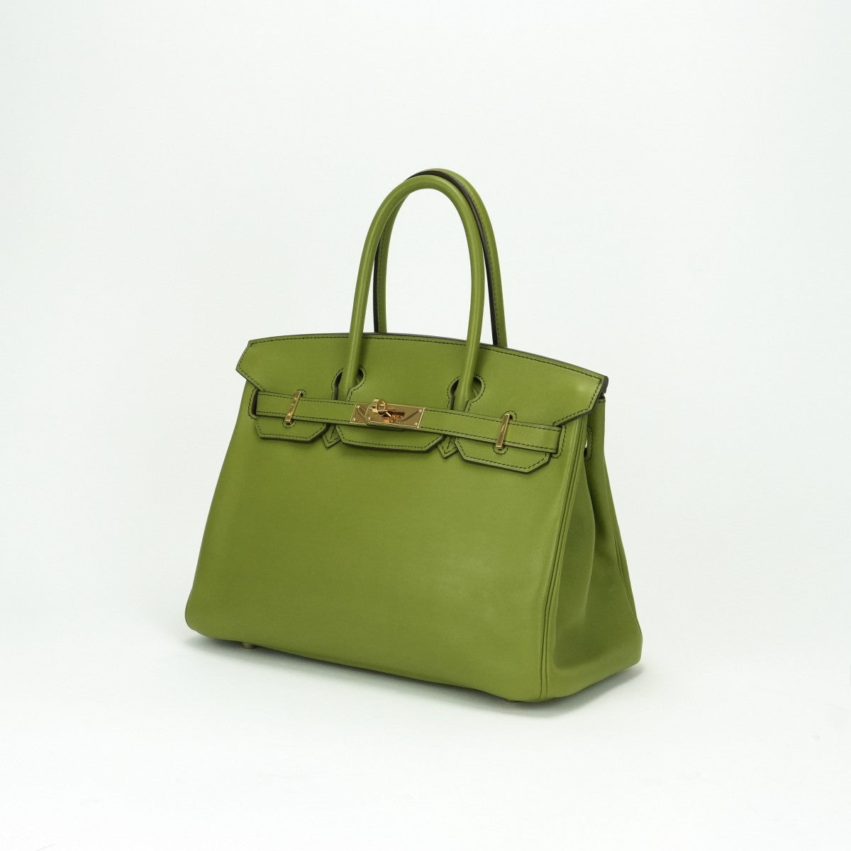 HERMES HERMES Birkin 30 Birkin 30 Bag Tote Bag Swift Anise Green Green Green Gold Hardware Vo Swift