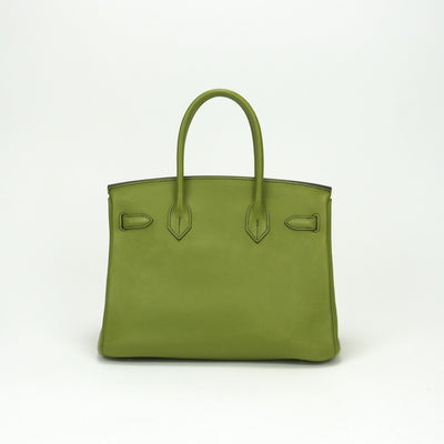 HERMES HERMES Birkin 30 Birkin 30 Bag Tote Bag Swift Anise Green Green Green Gold Hardware Vo Swift