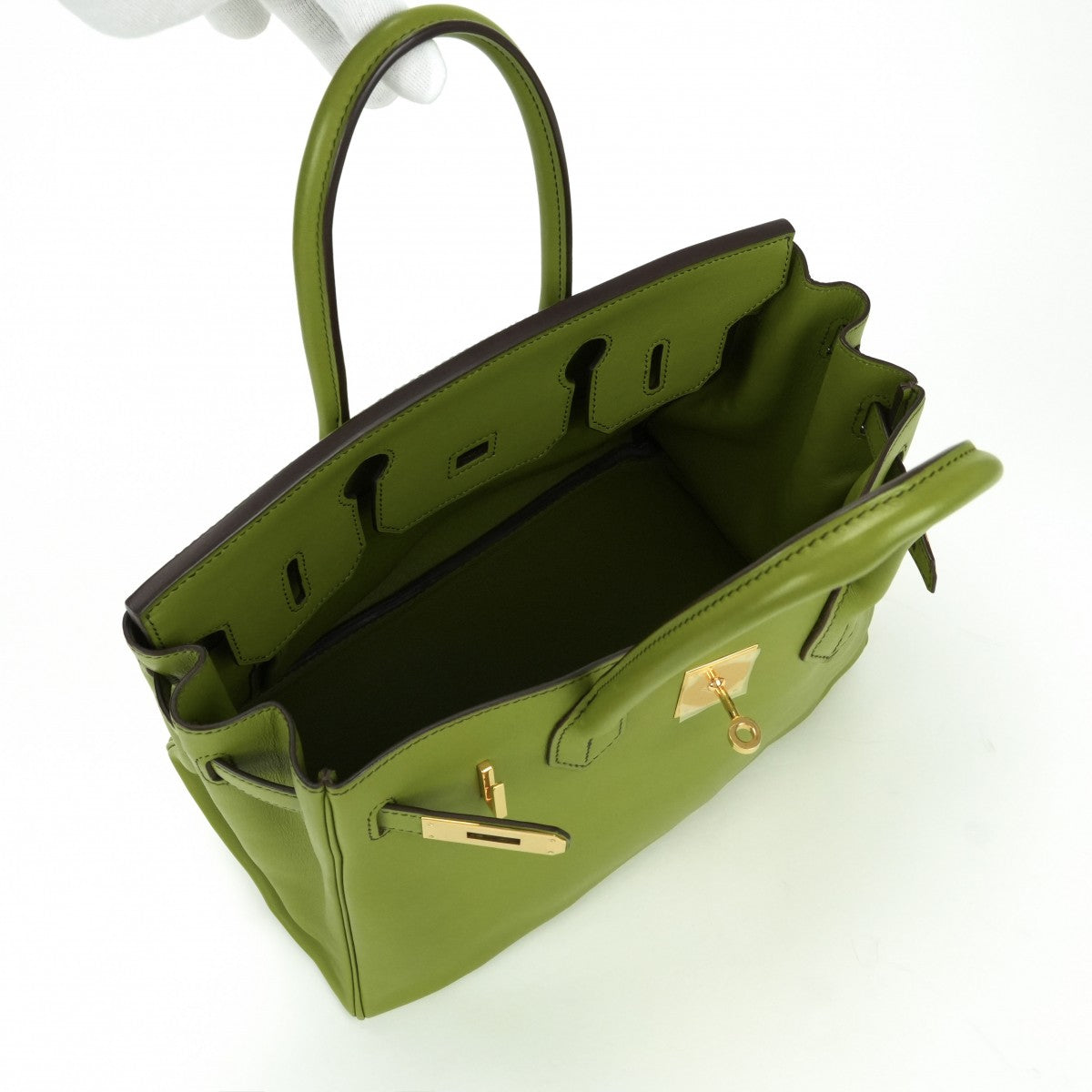 HERMES HERMES Birkin 30 Birkin 30 Bag Tote Bag Swift Anise Green Green Green Gold Hardware Vo Swift
