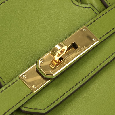 HERMES HERMES Birkin 30 Birkin 30 Bag Tote Bag Swift Anise Green Green Green Gold Hardware Vo Swift