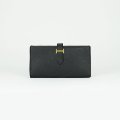 エルメス HERMES ベアンスフレ ベアン スフレ 財布 長財布 ロングウォレット エプソン ノワール ブラック 黒 ゴールド金具 ヴォーエプソン