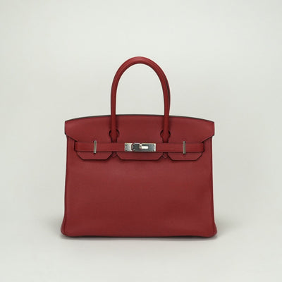 エルメス HERMES バーキン30 バーキン 30 バッグ トートバッグ エプソン ルージュカザック Rouge Casaque レッド red 赤 シルバー金具 ハンドバッグ
