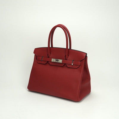エルメス HERMES バーキン30 バーキン 30 バッグ トートバッグ エプソン ルージュカザック Rouge Casaque レッド red 赤 シルバー金具 ハンドバッグ