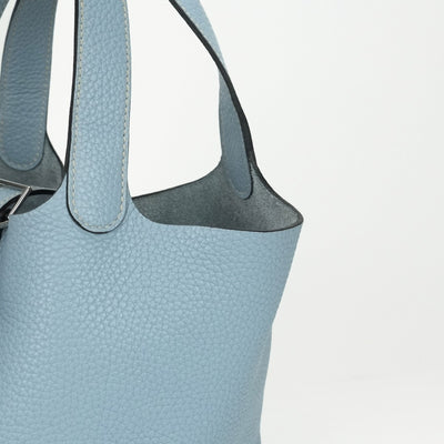 エルメス HERMES ピコタンロックPM ピコタンPM ピコタンロック18 ブルーリン バッグ トートバッグ トリヨンクレマンス ブルーラン ブルー 青 シルバー金具