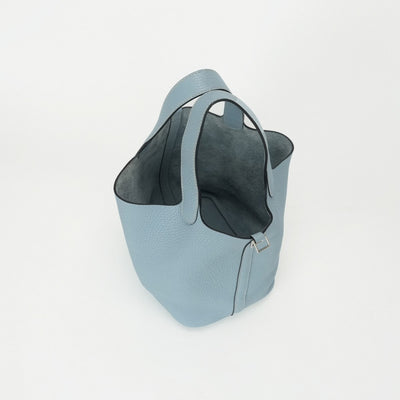 エルメス HERMES ピコタンロックPM ピコタンPM ピコタンロック18 ブルーリン バッグ トートバッグ トリヨンクレマンス ブルーラン ブルー 青 シルバー金具
