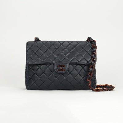 シャネル CHANEL マトラッセ30 デカマトラッセ マトラッセ 30 バッグ ショルダーバッグ ラムスキン ネイビー 紺 青 べっこう色 べっこう柄