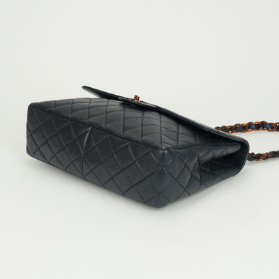 シャネル CHANEL マトラッセ30 デカマトラッセ マトラッセ 30 バッグ ショルダーバッグ ラムスキン ネイビー 紺 青 べっこう色 べっこう柄
