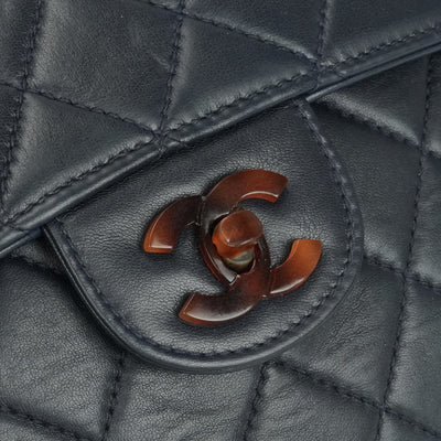 シャネル CHANEL マトラッセ30 デカマトラッセ マトラッセ 30 バッグ ショルダーバッグ ラムスキン ネイビー 紺 青 べっこう色 べっこう柄