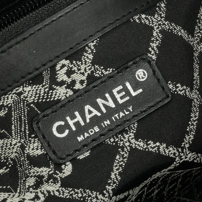 CHANEL 샤넬 필수 요소 Large 가방, 토트 백, 램스 피부, 검은 색, 실버 피팅, 로고