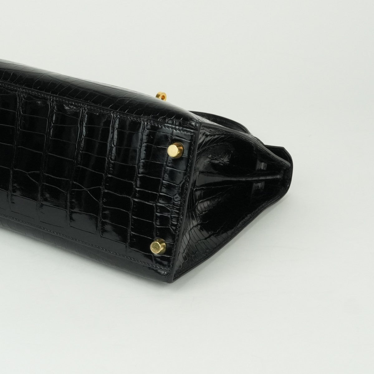 HERMES 헤르메스 Kelly 28 Kelly 28 가방, 토트 가방, 숄더 백, 폴로 스, 악어, 느와르, 검은 색, 금 피팅