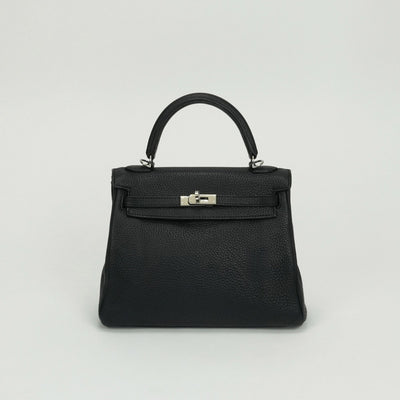 エルメス HERMES ケリー25 バッグ トートバッグ ショルダーバッグ トゴ ノワール ブラック Black 黒 シルバー金具 ショルダーバッグ ハンドバッグ V字金具