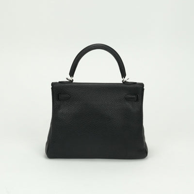 エルメス HERMES ケリー25 バッグ トートバッグ ショルダーバッグ トゴ ノワール ブラック Black 黒 シルバー金具 ショルダーバッグ ハンドバッグ V字金具