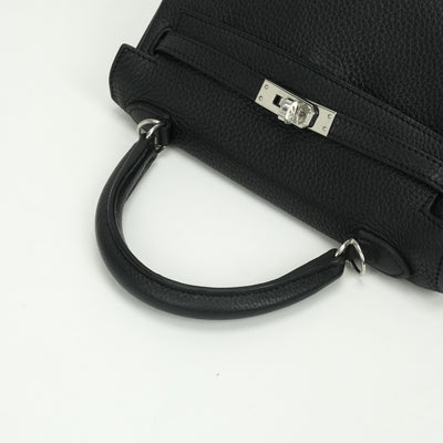 エルメス HERMES ケリー25 バッグ トートバッグ ショルダーバッグ トゴ ノワール ブラック Black 黒 シルバー金具 ショルダーバッグ ハンドバッグ V字金具
