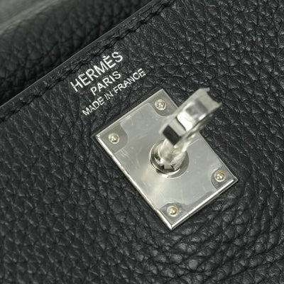 エルメス HERMES ケリー25 バッグ トートバッグ ショルダーバッグ トゴ ノワール ブラック Black 黒 シルバー金具 ショルダーバッグ ハンドバッグ V字金具
