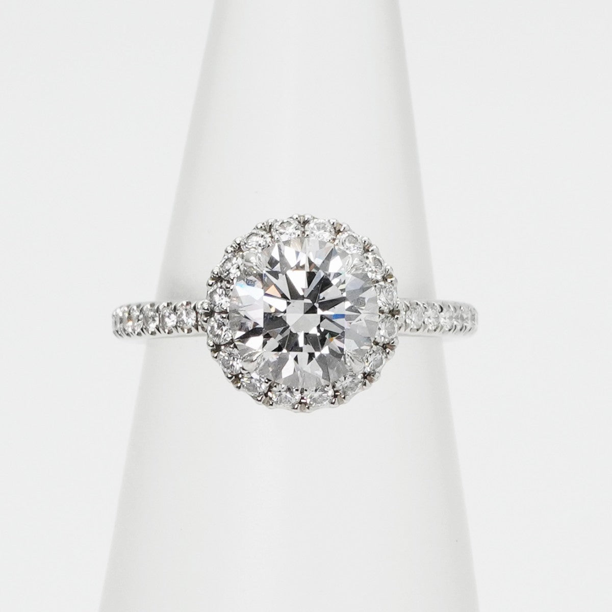 HARRY WINSTON HARRY WINSTON Round Cut Micro Pave Ring Round Cut Micro Pave Ring The One by Harry Winston Ring Pt950 Silver Diamond Ring Engagement Ring Platinum