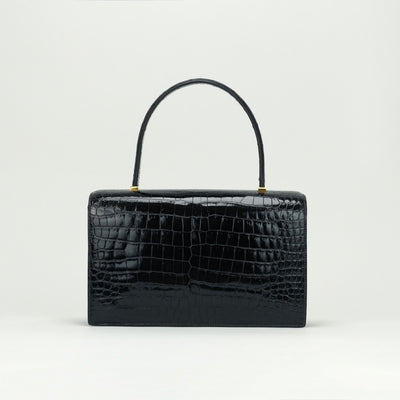 エルメス HERMES ピアノ バッグ トートバッグ ポロサス クロコダイル ネイビー navy 紺 ゴールド金具