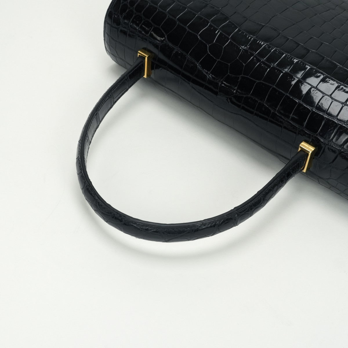 エルメス HERMES ピアノ バッグ トートバッグ ポロサス クロコダイル ネイビー navy 紺 ゴールド金具