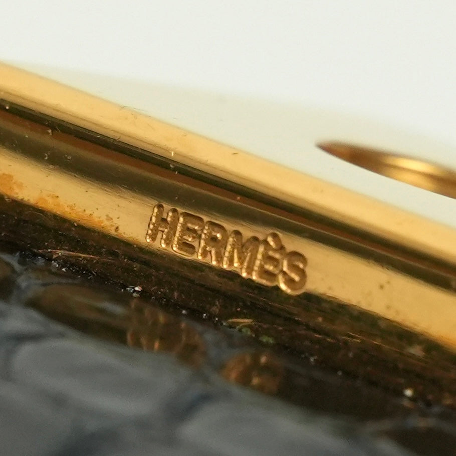 エルメス HERMES ピアノ バッグ トートバッグ ポロサス クロコダイル ネイビー navy 紺 ゴールド金具