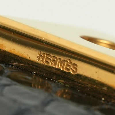 エルメス HERMES ピアノ バッグ トートバッグ ポロサス クロコダイル ネイビー navy 紺 ゴールド金具