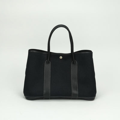 エルメス HERMES ガーデンパーティPM ガーデンパーティ PM ガーデンパーティ36 ガーデンパーティー バッグ トートバッグ トワルオフィシエ ネゴンダ ノワール Noir ブラック Black 黒 シルバー金具