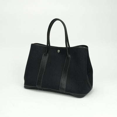 エルメス HERMES ガーデンパーティPM ガーデンパーティ PM ガーデンパーティ36 ガーデンパーティー バッグ トートバッグ トワルオフィシエ ネゴンダ ノワール Noir ブラック Black 黒 シルバー金具