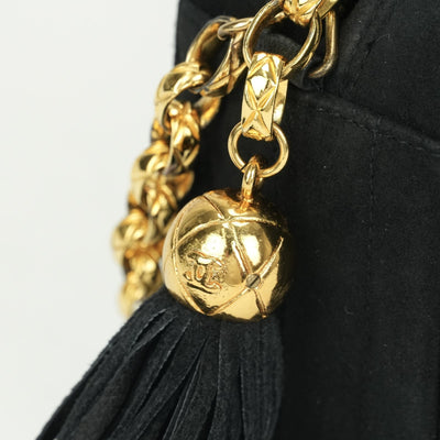 CHANEL CHANEL Mademoiselle Bag Shoulder Bag Suede Leather Black Black Gold Hardware Chain Shoulder Bag