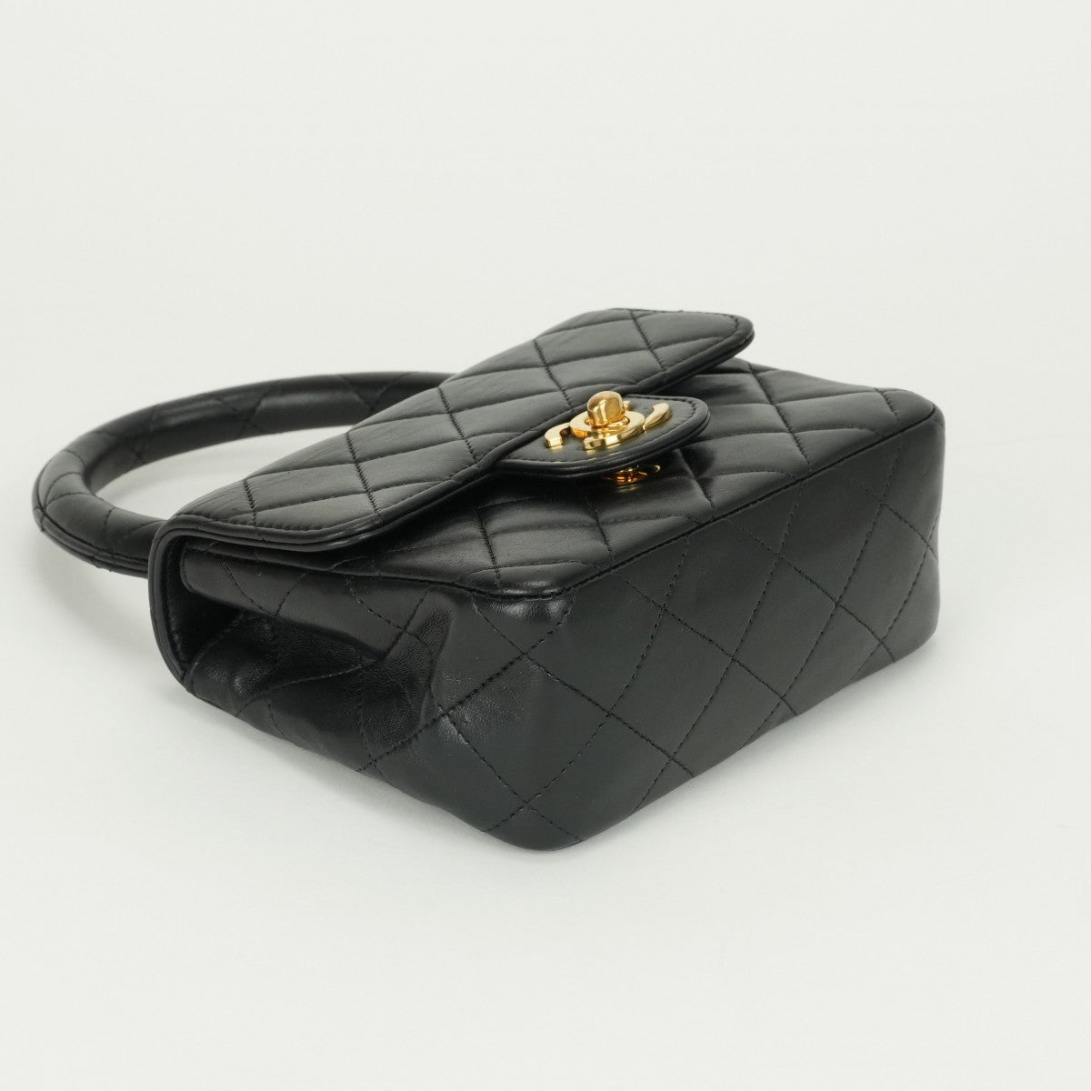CHANEL CHANEL Matelass? Bag, Tote Bag, Lambskin, Black, Black, Gold Hardware, Mini Handbag, Top Handle