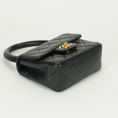 CHANEL CHANEL Matelass? Bag, Tote Bag, Lambskin, Black, Black, Gold Hardware, Mini Handbag, Top Handle