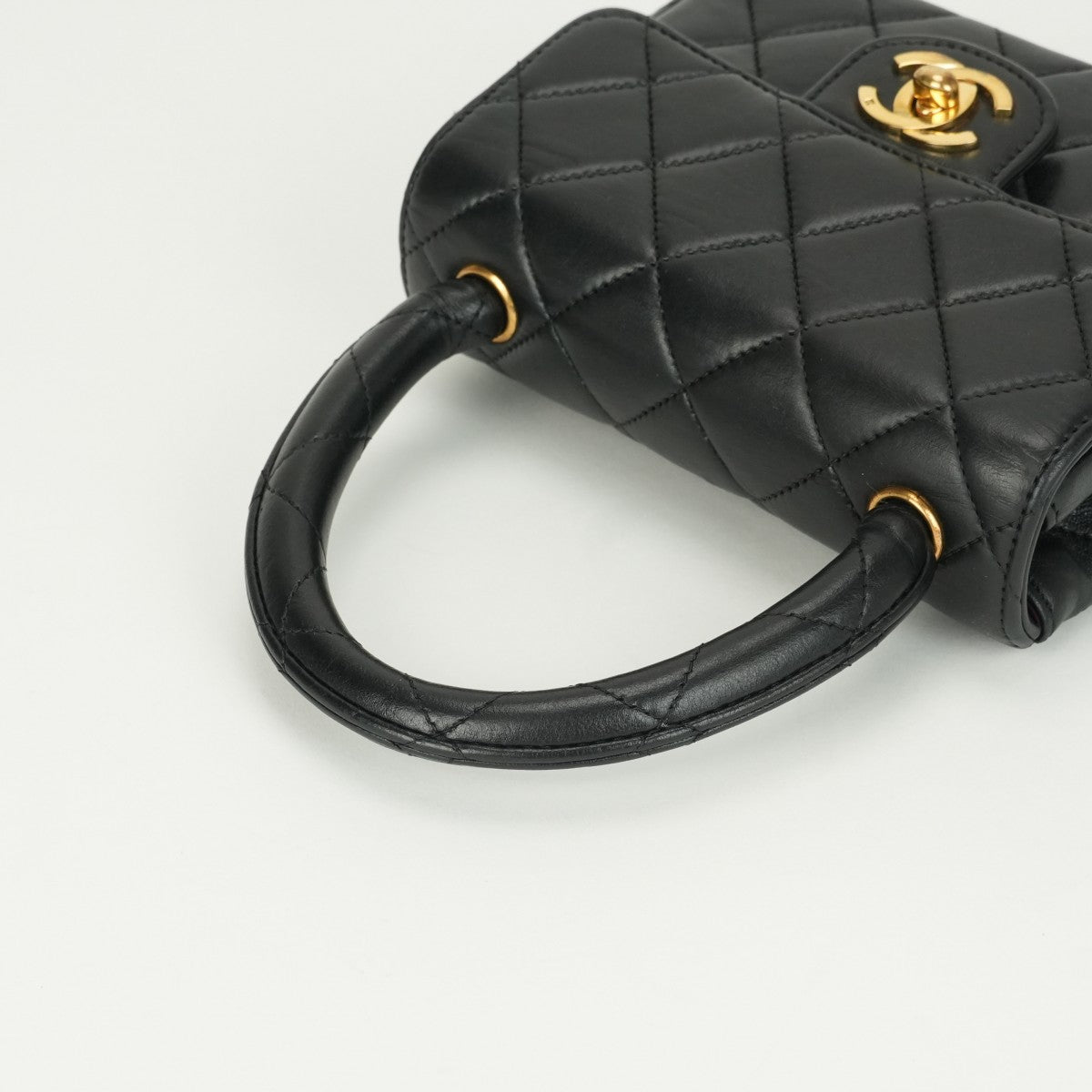 CHANEL CHANEL Matelass? Bag, Tote Bag, Lambskin, Black, Black, Gold Hardware, Mini Handbag, Top Handle