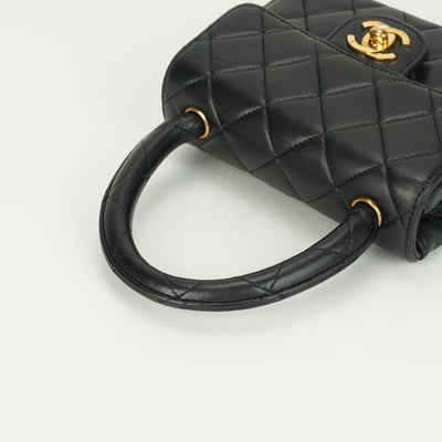 CHANEL CHANEL Matelass? Bag, Tote Bag, Lambskin, Black, Black, Gold Hardware, Mini Handbag, Top Handle