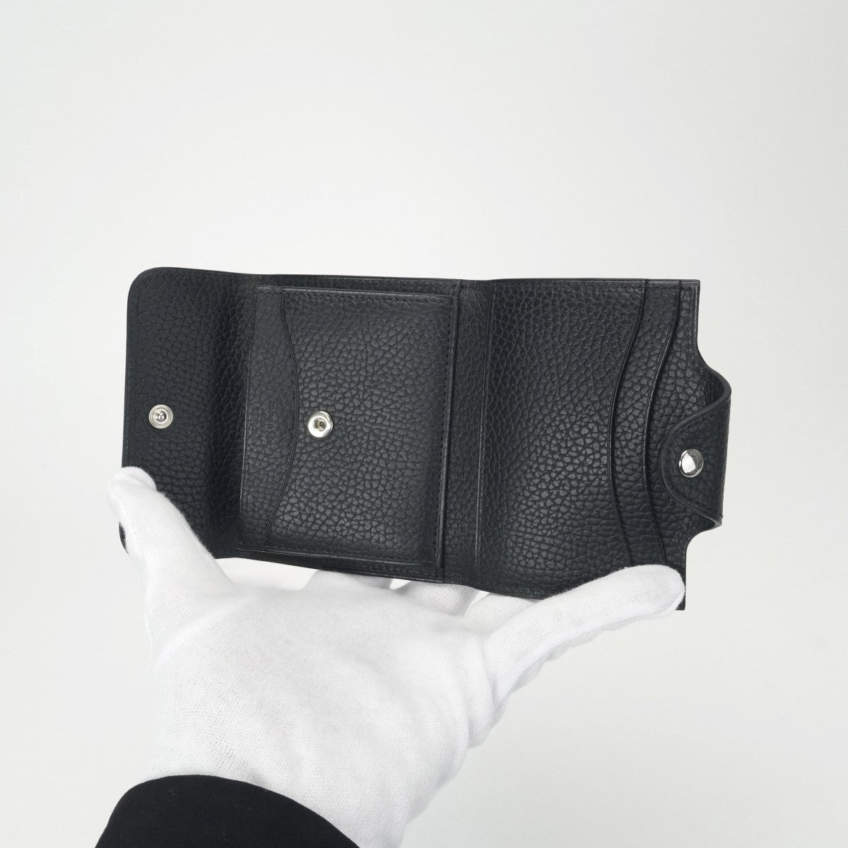 HERMES HERMES Iliad Wallet, Bifold Wallet, Mini Wallet, Mini Wallet, Gallop de Noir, Black, Silver Fittings