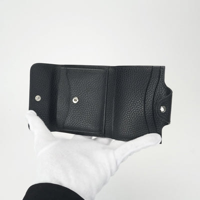 HERMES HERMES Iliad Wallet, Bifold Wallet, Mini Wallet, Mini Wallet, Gallop de Noir, Black, Silver Fittings