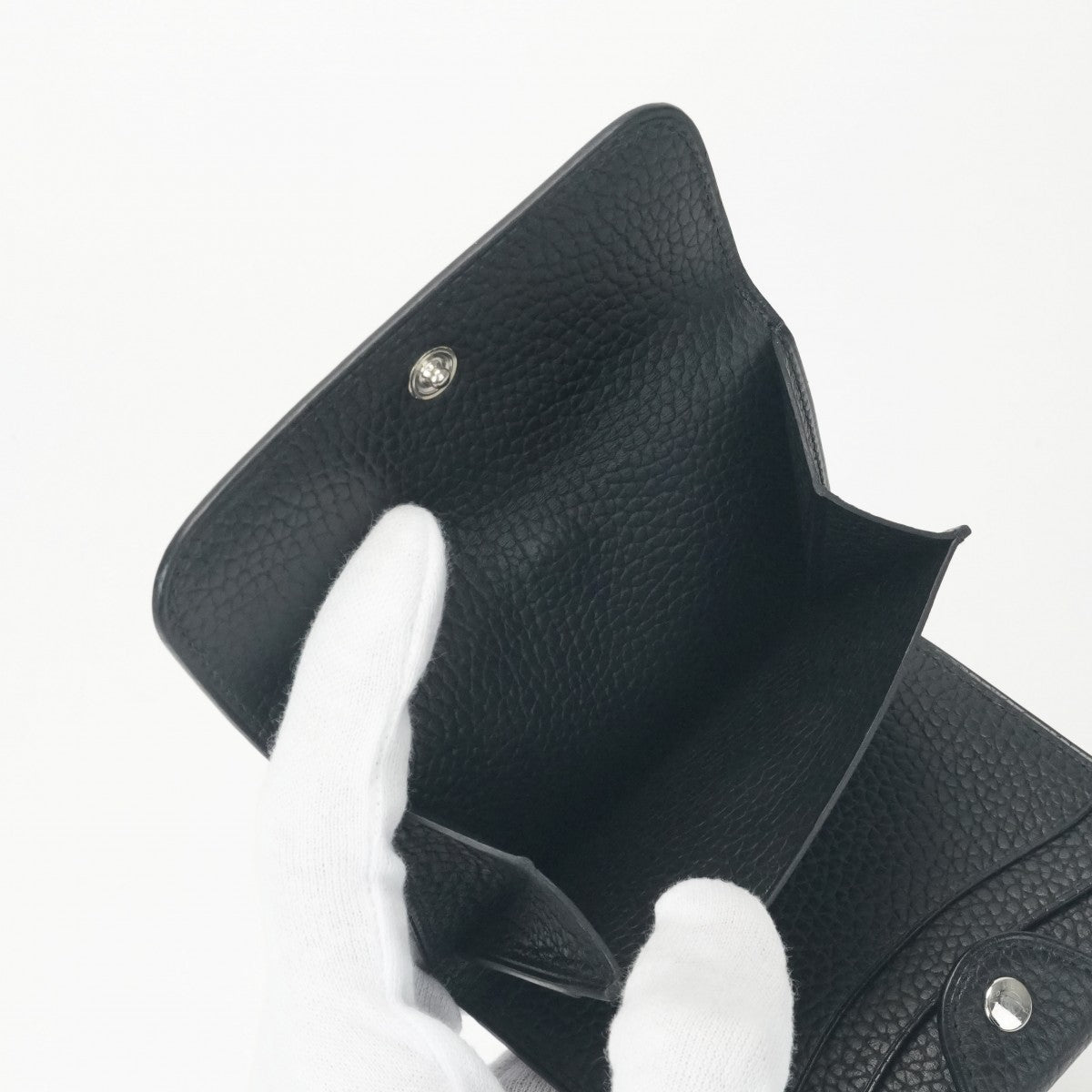 HERMES HERMES Iliad Wallet, Bifold Wallet, Mini Wallet, Mini Wallet, Gallop de Noir, Black, Silver Fittings