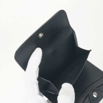 HERMES HERMES Iliad Wallet, Bifold Wallet, Mini Wallet, Mini Wallet, Gallop de Noir, Black, Silver Fittings