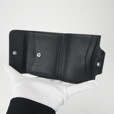 エルメス HERMES イリアード 財布 二つ折り財布 ミニ財布 ミニウォレット ギャロップ ドゥ ノワール ブラック 黒 シルバー金具