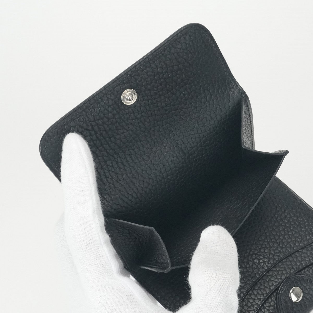エルメス HERMES イリアード 財布 二つ折り財布 ミニ財布 ミニウォレット ギャロップ ドゥ ノワール ブラック 黒 シルバー金具