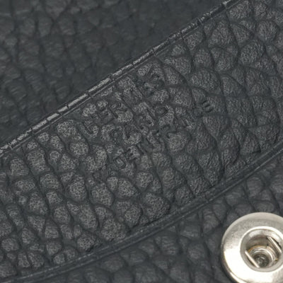 エルメス HERMES イリアード 財布 二つ折り財布 ミニ財布 ミニウォレット ギャロップ ドゥ ノワール ブラック 黒 シルバー金具