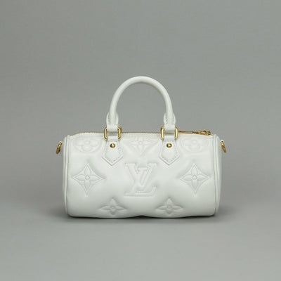 LOUIS VUITTON LOUIS VUITTON Papillon BB Papillon BB Bubble Gram Bag Tote Bag Shoulder Bag Leather White Gold Hardware Chain Shoulder Bag