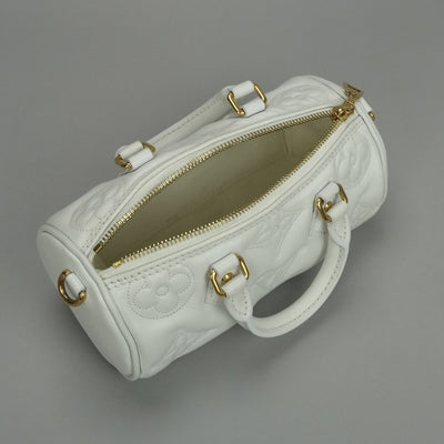 LOUIS VUITTON LOUIS VUITTON Papillon BB Papillon BB Bubble Gram Bag Tote Bag Shoulder Bag Leather White Gold Hardware Chain Shoulder Bag