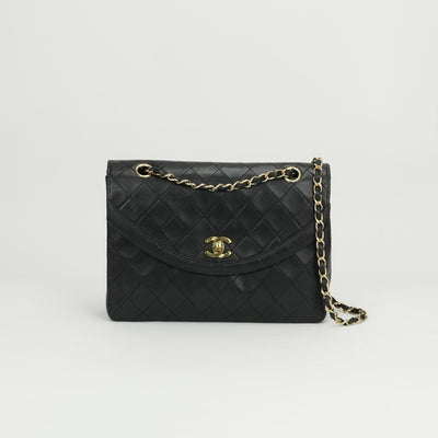 CHANEL CHANEL Matelass? Bag Shoulder Bag Lambskin Black Black Gold Metal Fittings