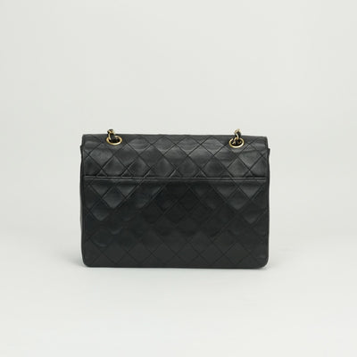 CHANEL CHANEL Matelass? Bag Shoulder Bag Lambskin Black Black Gold Metal Fittings