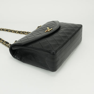 CHANEL CHANEL Matelass? Bag Shoulder Bag Lambskin Black Black Gold Metal Fittings