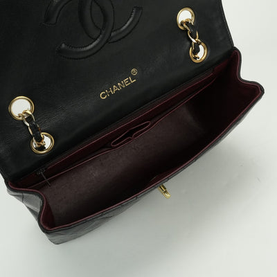 CHANEL CHANEL Matelass? Bag Shoulder Bag Lambskin Black Black Gold Metal Fittings