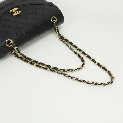 CHANEL CHANEL Matelass? Bag Shoulder Bag Lambskin Black Black Gold Metal Fittings