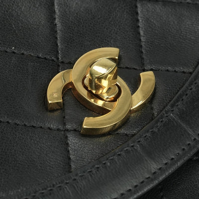 CHANEL CHANEL Matelass? Bag Shoulder Bag Lambskin Black Black Gold Metal Fittings