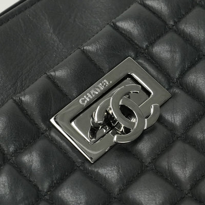 CHANEL 샤넬 Choco bar 토트 백 가죽 블랙 블랙 실버 하드웨어 CHANEL Choco bar 체인 토트