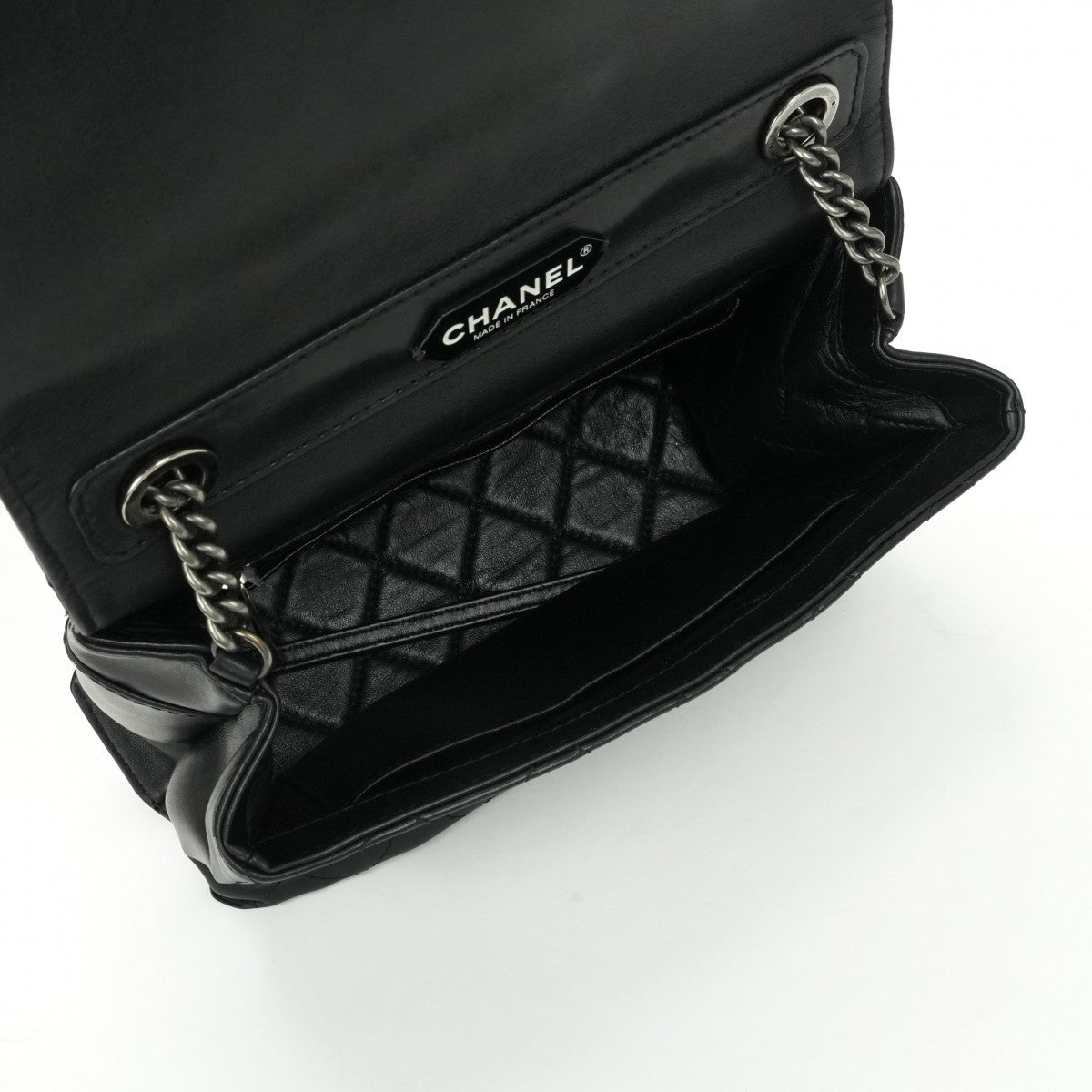 CHANEL 샤넬 Matelass? Coco handle 가방, 토트 백, 숄더 백, 송아지 가죽, 검은 색, 검은 색, 실버 하드웨어 Matelass? 램스킨 숄더백 핸드백