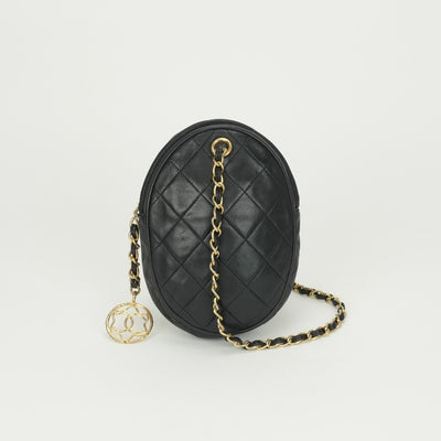 CHANEL 샤넬 Matelass? 가방 숄더 가방 램스킨 블랙 골드 하드웨어 체인 어깨 가방 코코 마크