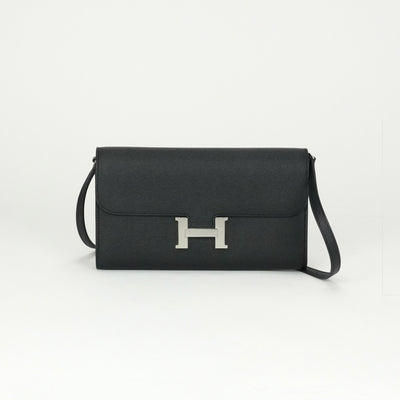 HERMES 헤르메스 Constance to go 콘스탄스도 지갑 롱 지갑 엡슨 누아 블랙 실버 하드웨어 Vaugh Epson