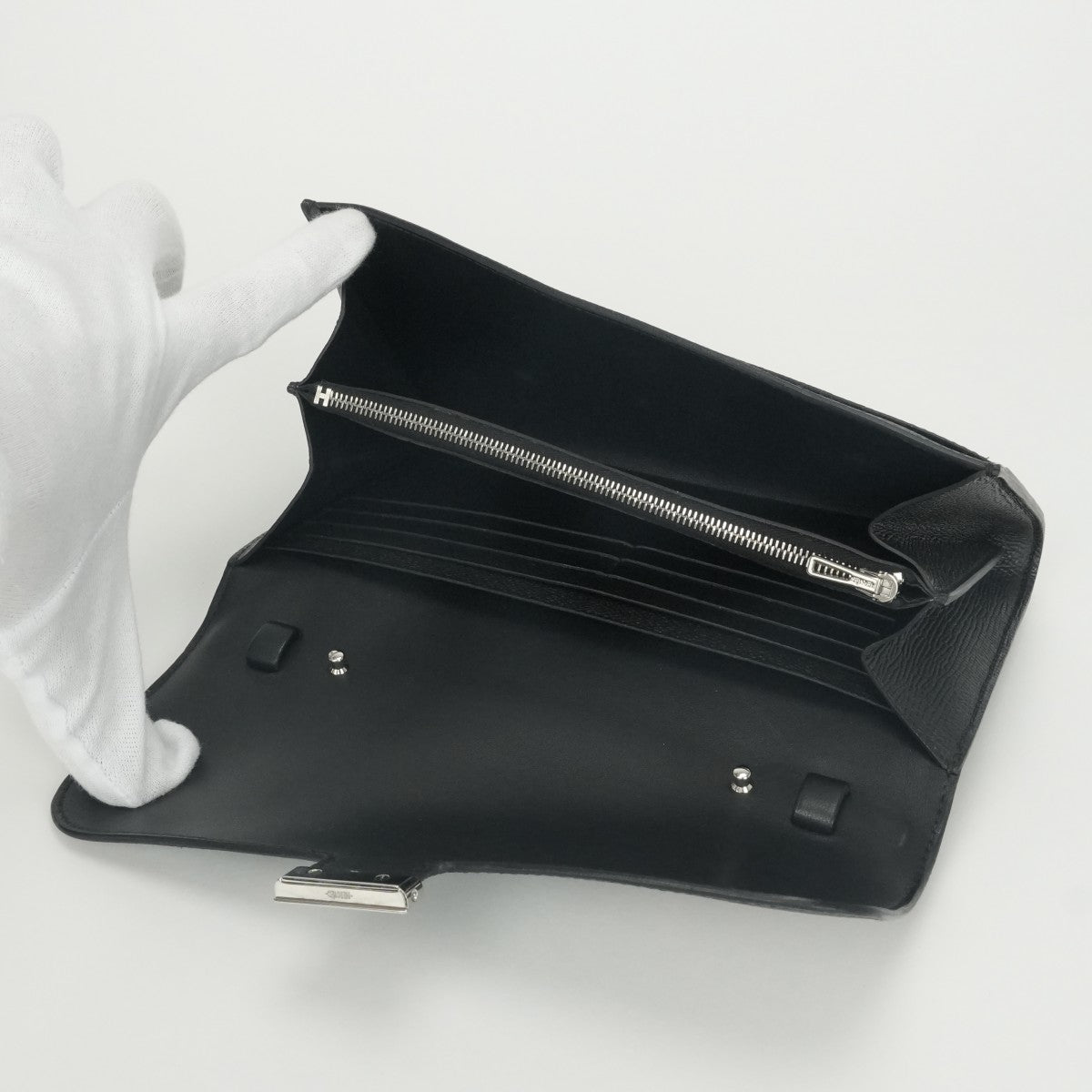 HERMES 헤르메스 Constance to go 콘스탄스도 지갑 롱 지갑 엡슨 누아 블랙 실버 하드웨어 Vaugh Epson